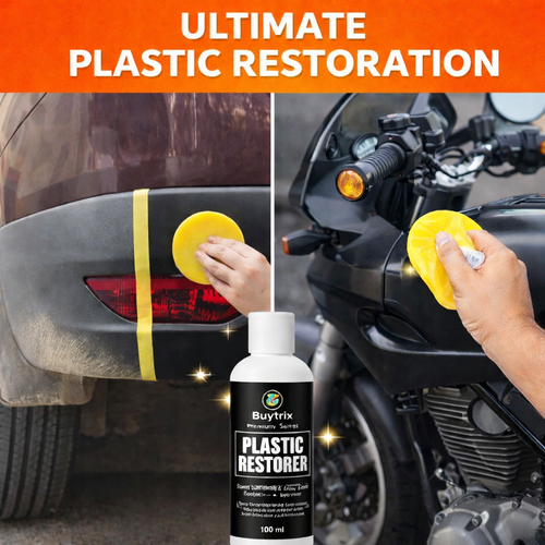Buytrix™ Plastic Parts Refurbish Agent + FREE Car & Bike Shampoo | Restores Faded Plastic, Long-Lasting Shine