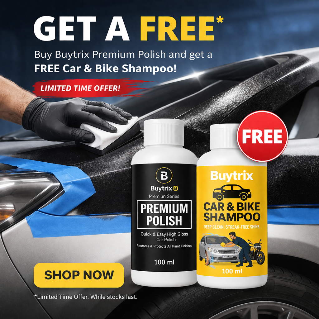 Buytrix™ Plastic Parts Refurbish Agent + FREE Car & Bike Shampoo | Restores Faded Plastic, Long-Lasting Shine